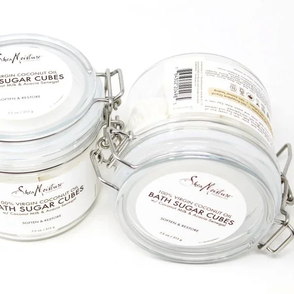 3pk- Shea Moisture 100% Virgin Coconut Oil Bath Sugar Cubes Coconut Milk Acacia - Picture 5 of 13